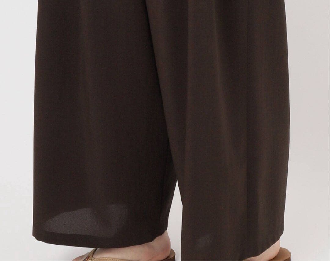 FRAMeWork ブラウン サスペンダー付きワイドパンツ サイズ38