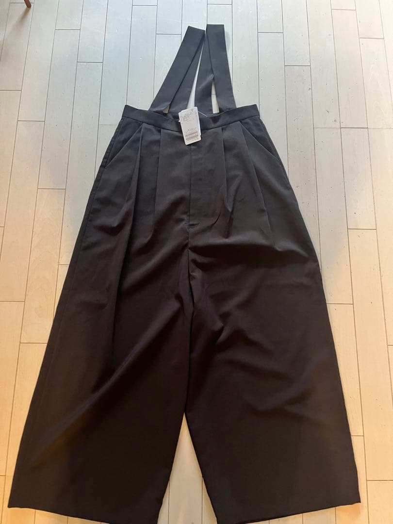 FRAMeWork ブラウン サスペンダー付きワイドパンツ サイズ38