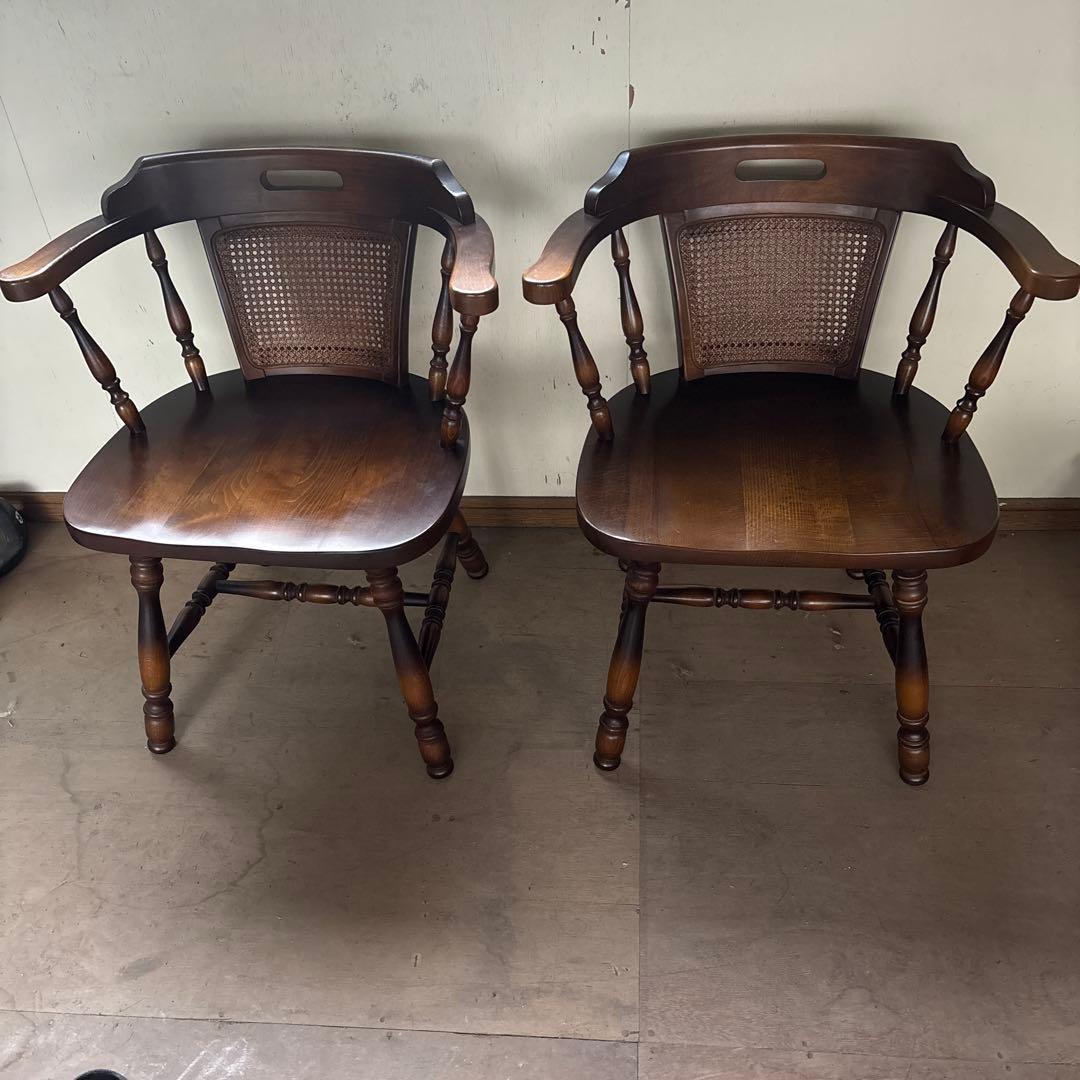 キツツキ　飛騨産業　ウィンザーチェア　2個　美品寄り　最安値①