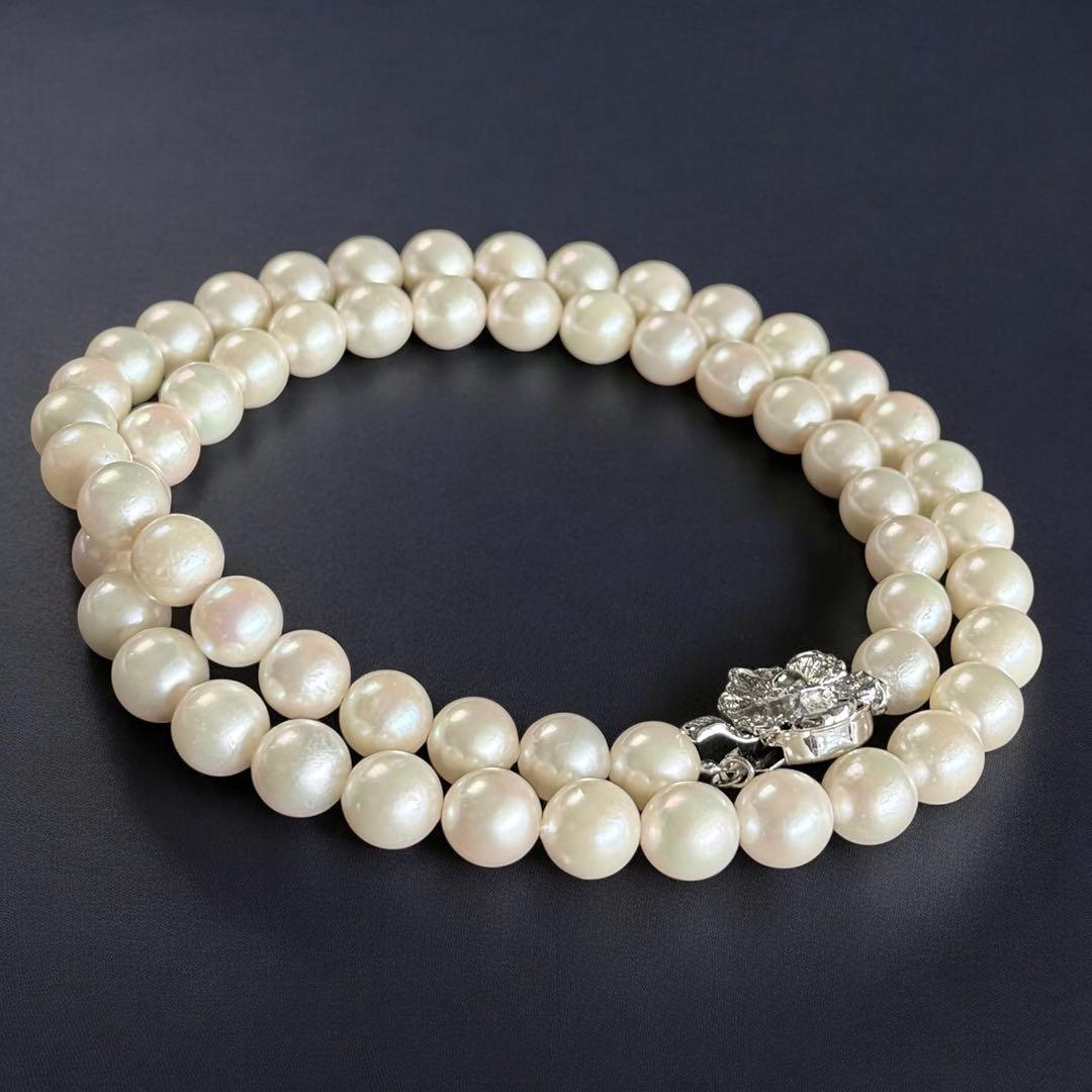 【高島屋購入品】アコヤ　パール　ネックレス　大珠　8ミリ　本真珠