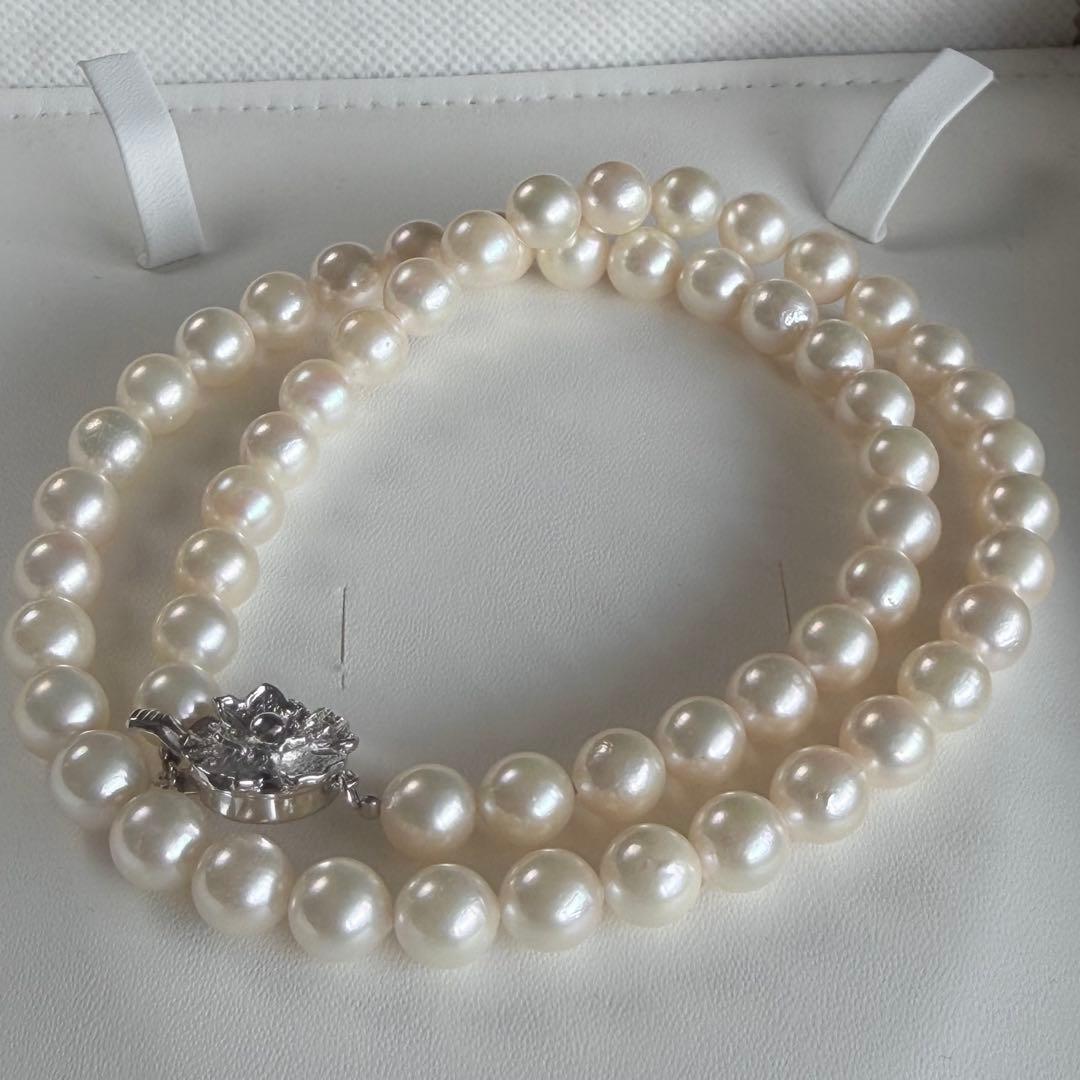 【高島屋購入品】アコヤ　パール　ネックレス　大珠　8ミリ　本真珠