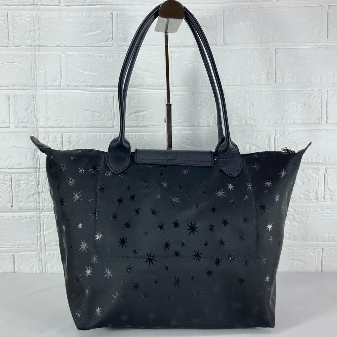 極美品】LONGCHAMPトートバッグ　エトワール プリアージュ ブラック星　L
