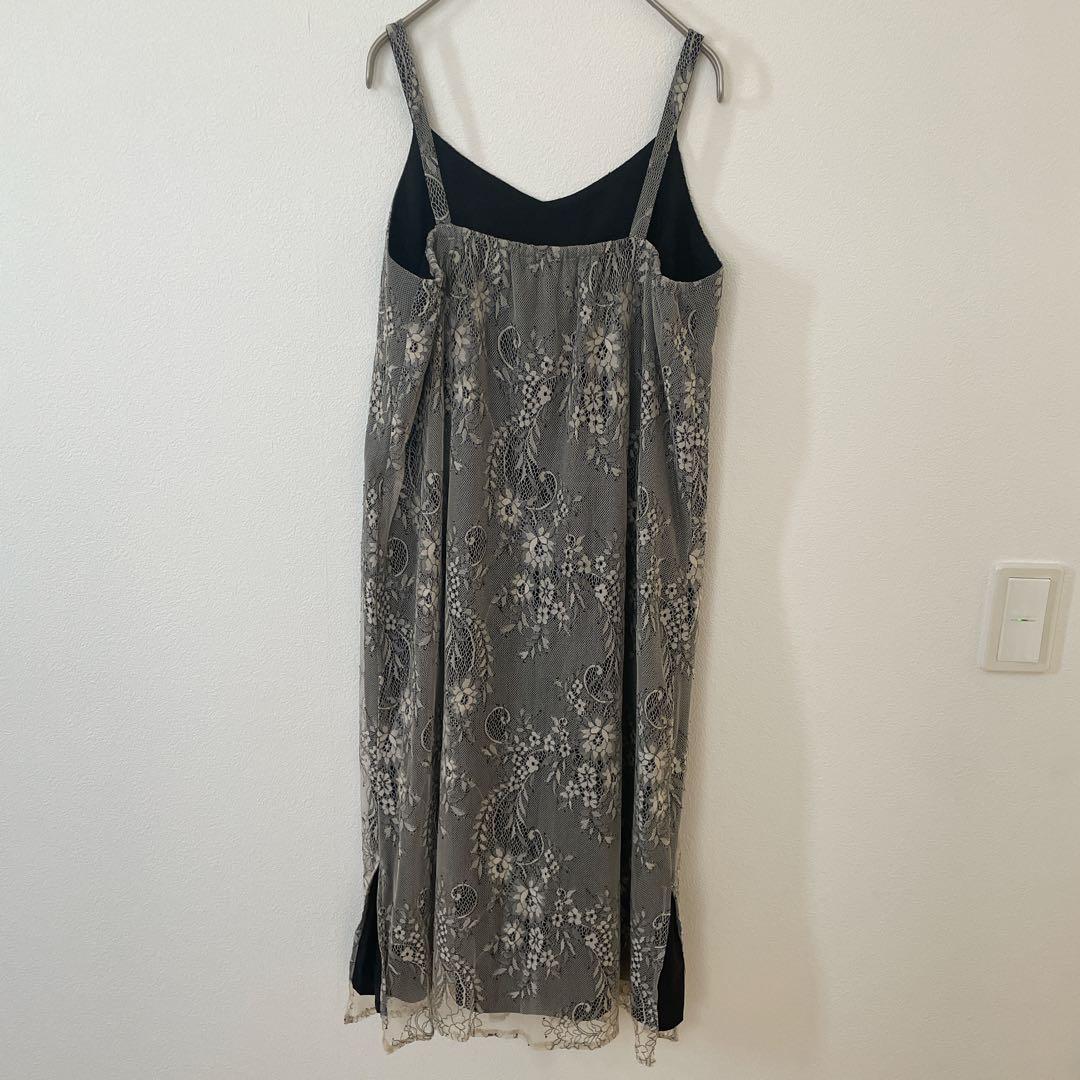 kana カナ Aライン　シアー　バックリボン　ワンピース　お呼ばれ　結婚式　S