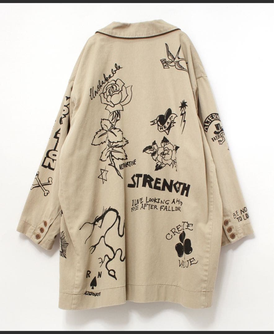 アールエヌエー 落書き ペイント トレンチコート