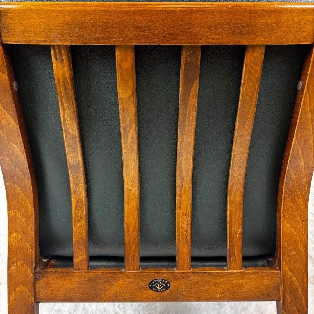 FUJI FURNITURE アームチェア　本革　ダークグリーン