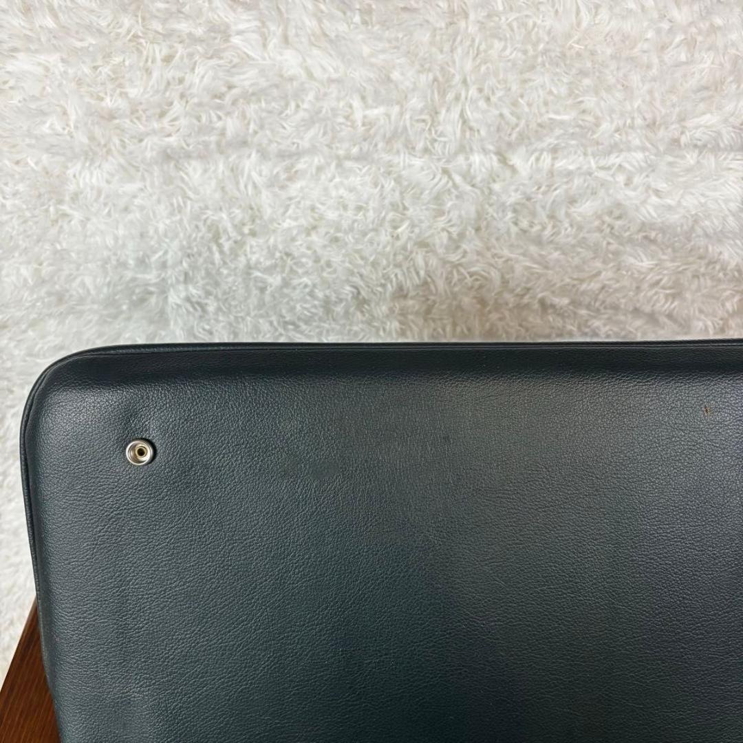 FUJI FURNITURE アームチェア　本革　ダークグリーン