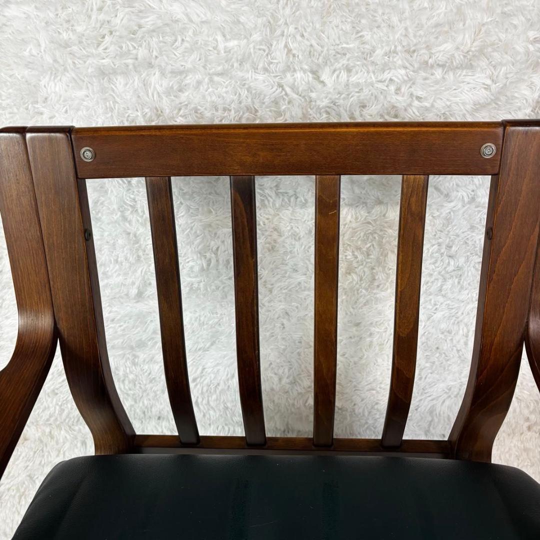 FUJI FURNITURE アームチェア　本革　ダークグリーン