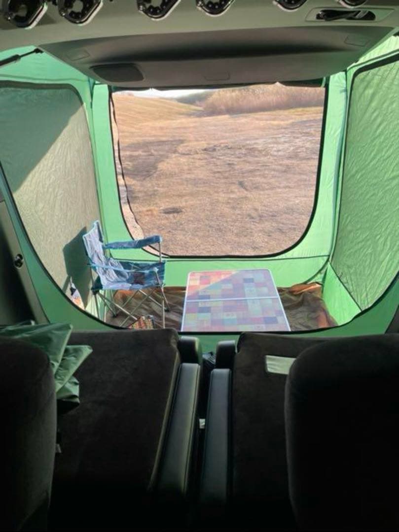 ポップアップ式緑色テント