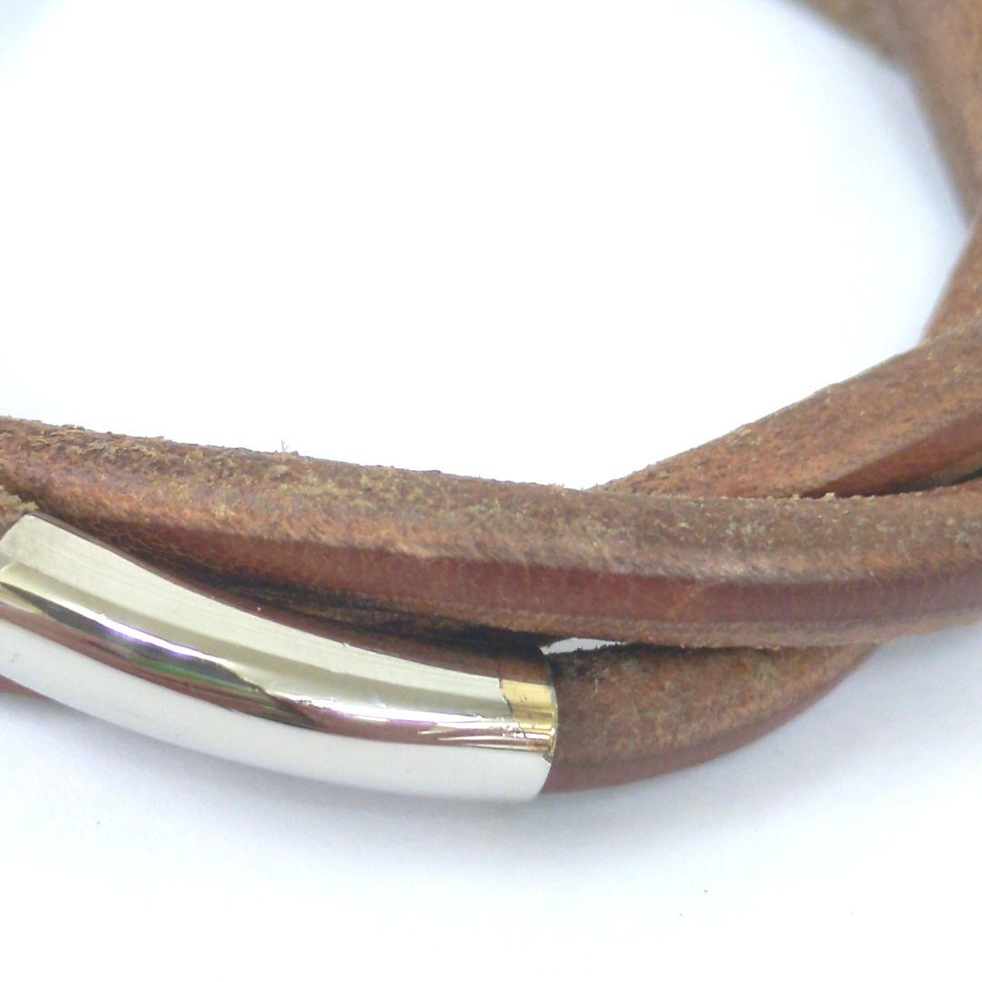HERMES エルメス トルネード レザー ブレスレット バングル