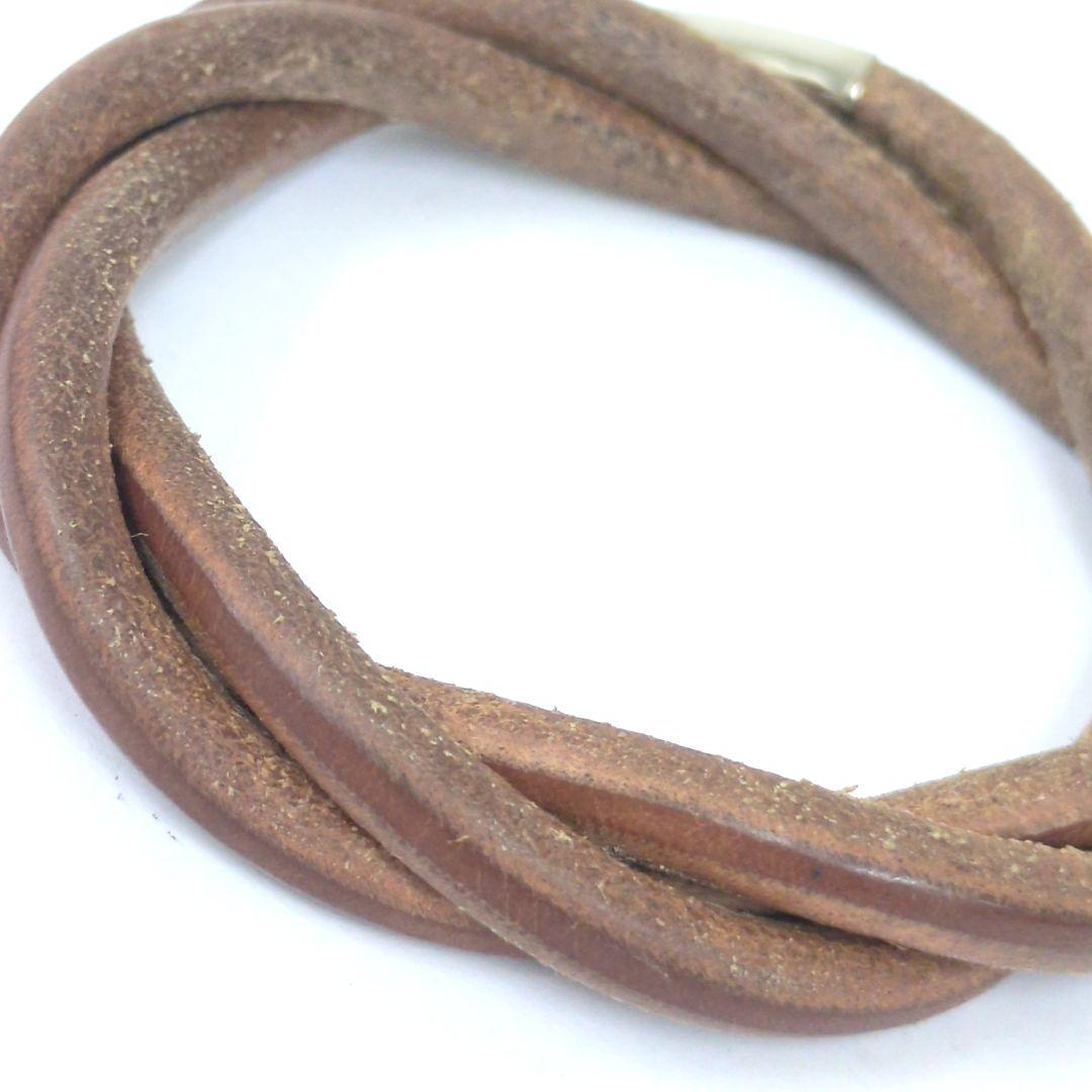 HERMES エルメス トルネード レザー ブレスレット バングル