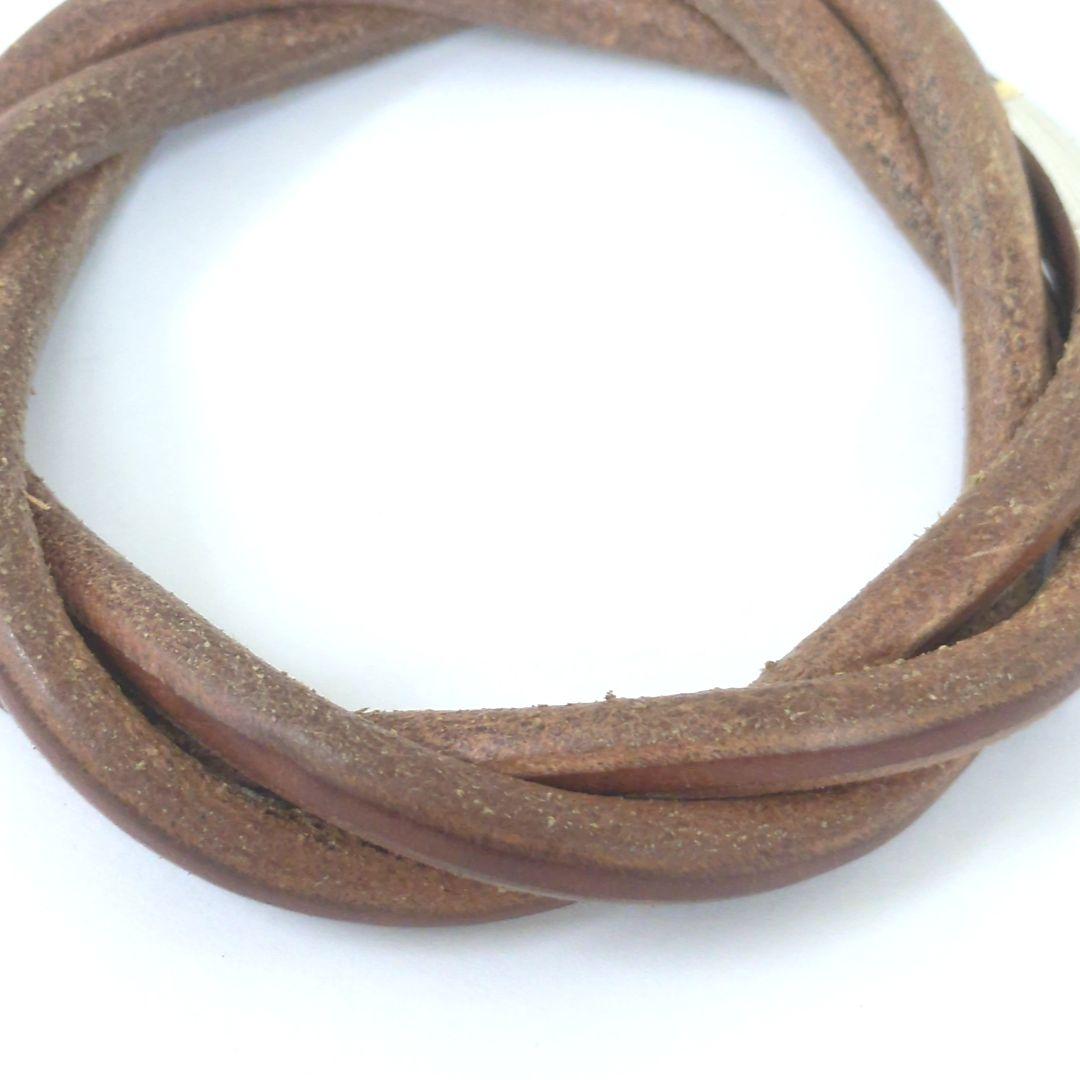 HERMES エルメス トルネード レザー ブレスレット バングル