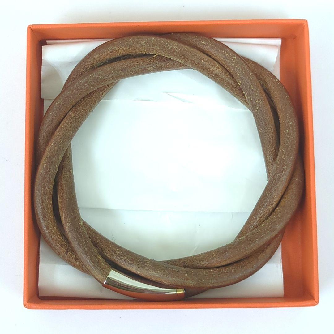 HERMES エルメス トルネード レザー ブレスレット バングル
