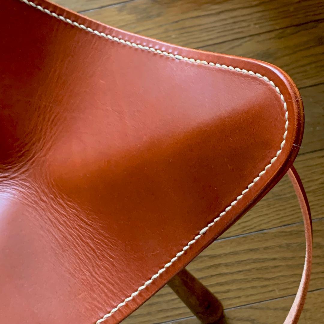 【焚き火チェア】エイジングヌメ basta_redskapet ブラウン 中古