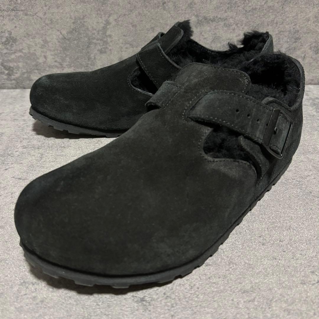 未使用級　ビルケンシュトック　ロンドン　ファー　ブラック　スエード　2016