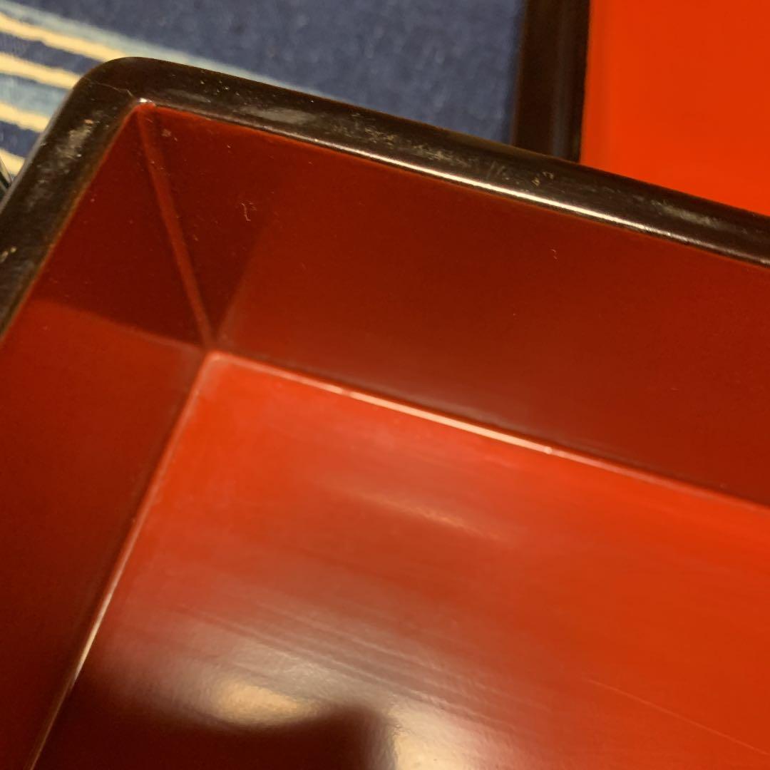 家紋入り一段重三揃い　輪島塗