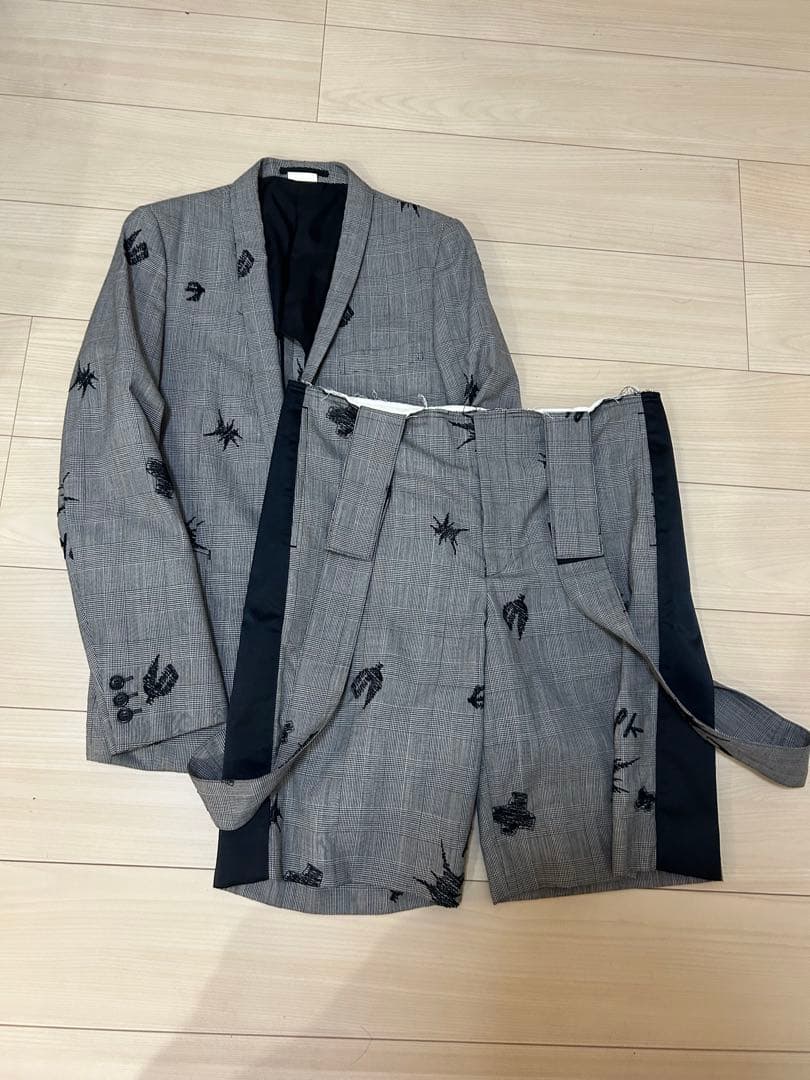 最終値下げ コムデギャルソンオムプリュス ヒラク 刺繍 セットアップ