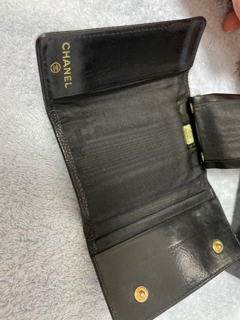 匿名発送●CHANEL ブラック レザー キーケース