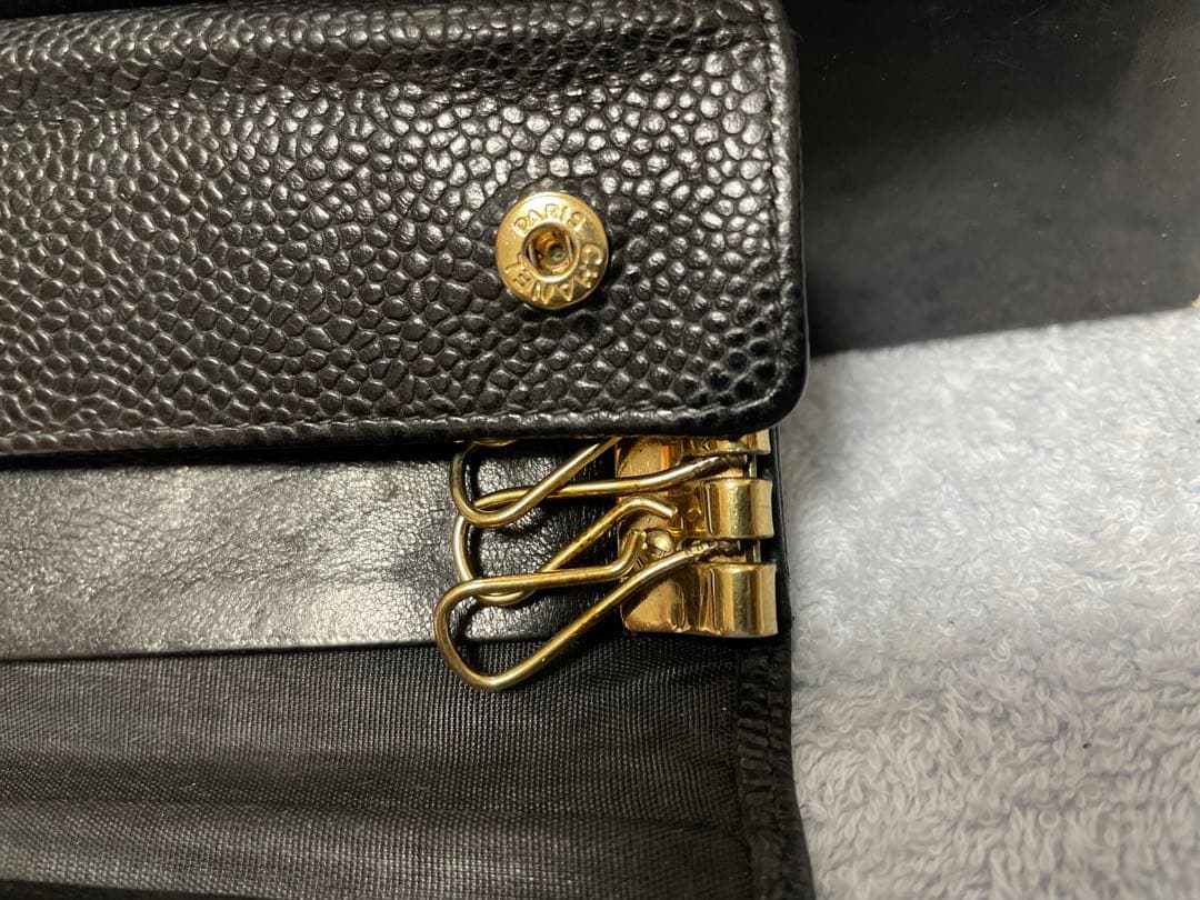 匿名発送●CHANEL ブラック レザー キーケース