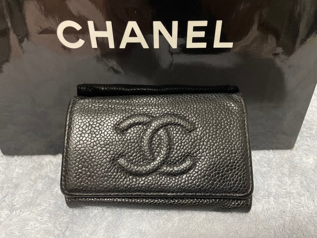 匿名発送●CHANEL ブラック レザー キーケース