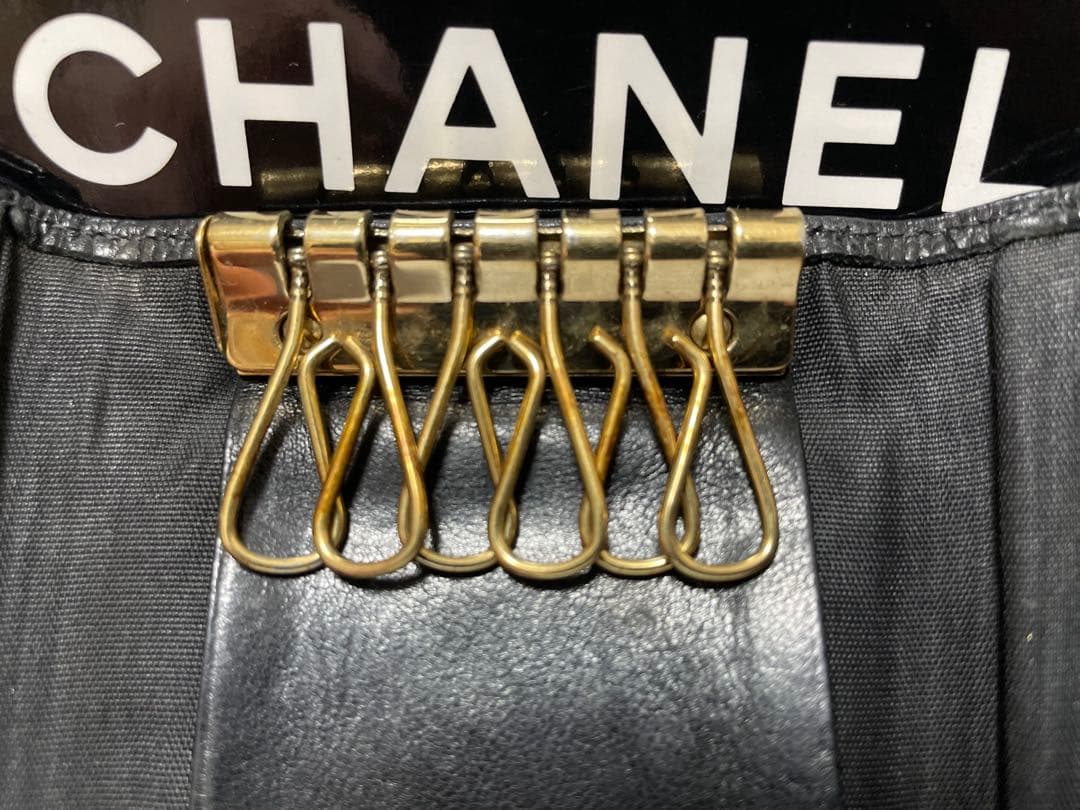 匿名発送●CHANEL ブラック レザー キーケース