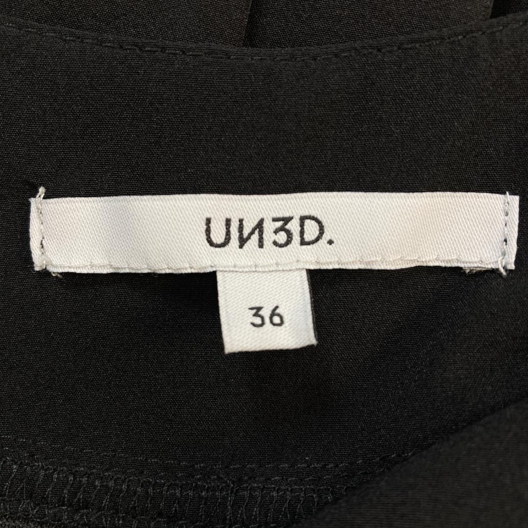 美品　UN3D.　アンスリード　ボリュームギャザーオールインワン　36　ブラック