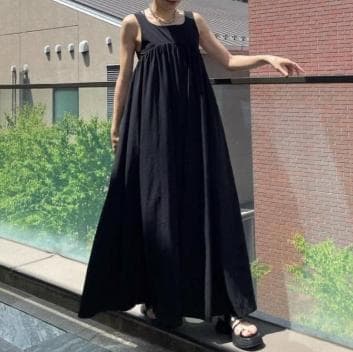 美品　UN3D.　アンスリード　ボリュームギャザーオールインワン　36　ブラック