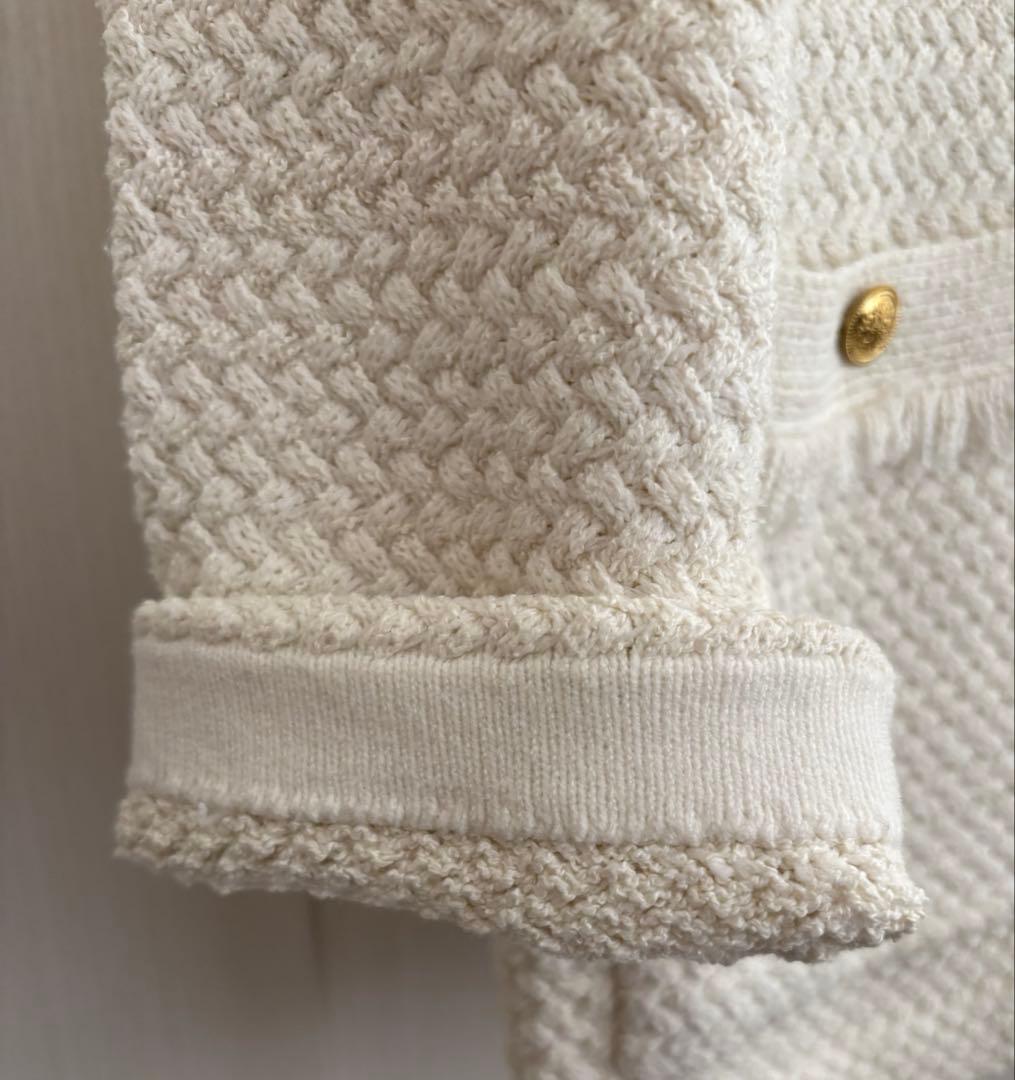 CADUNE ツイード調ニットジャケット カーディガン　38