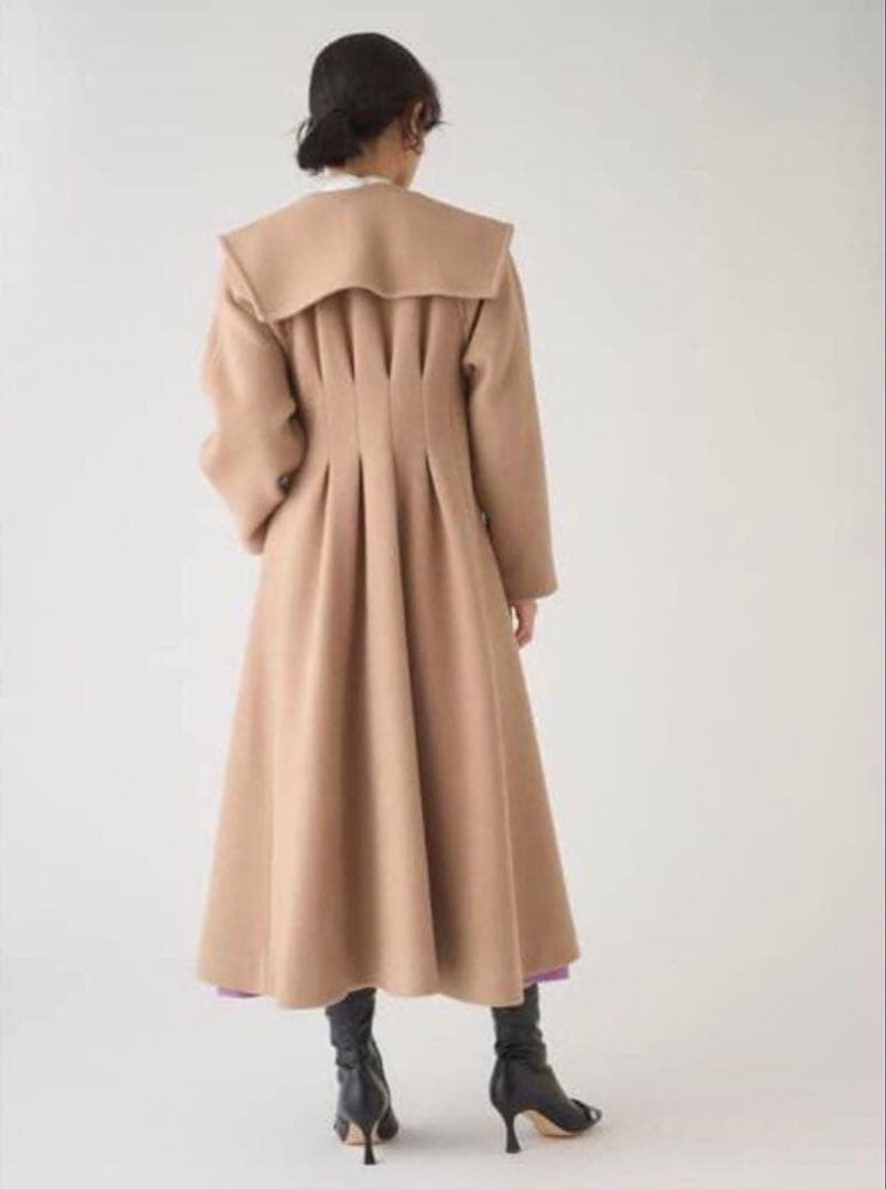 【美品】CELFOR ビッグカラーコート キャメル36