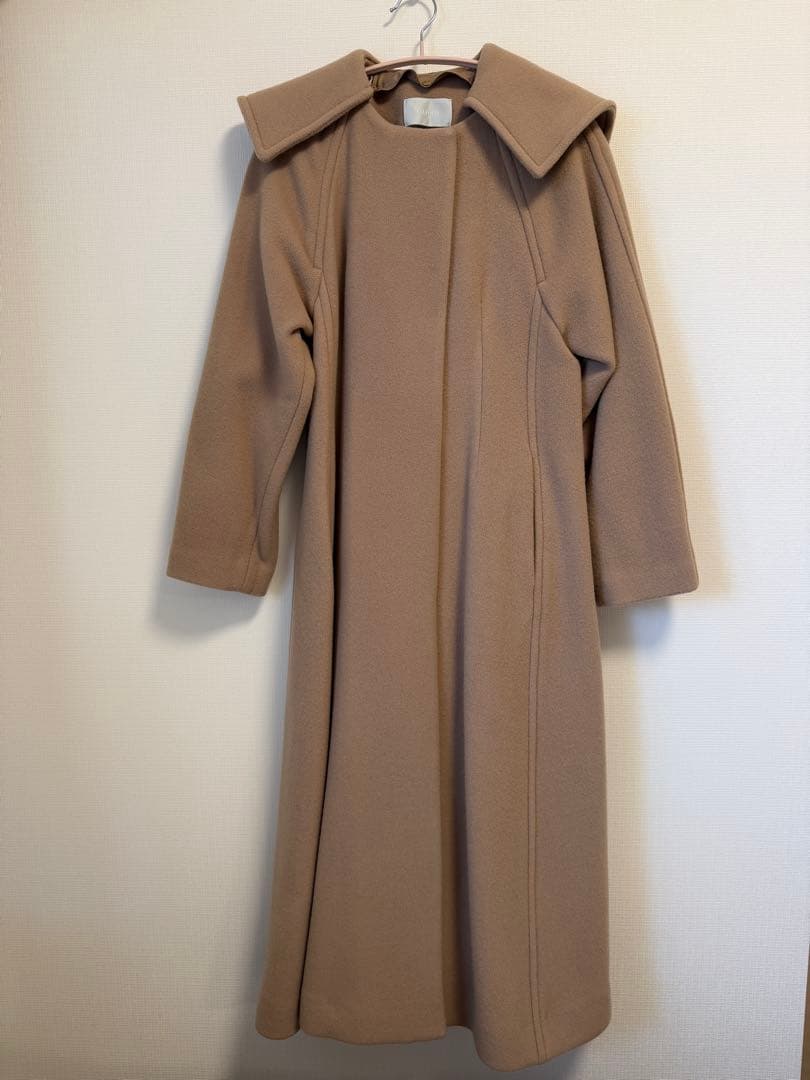 【美品】CELFOR ビッグカラーコート キャメル36
