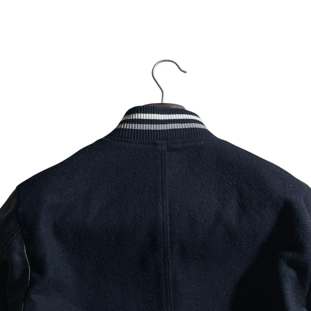 ①BURBERRY BLACK LABEL レザー切り替えジャケット スタジャン