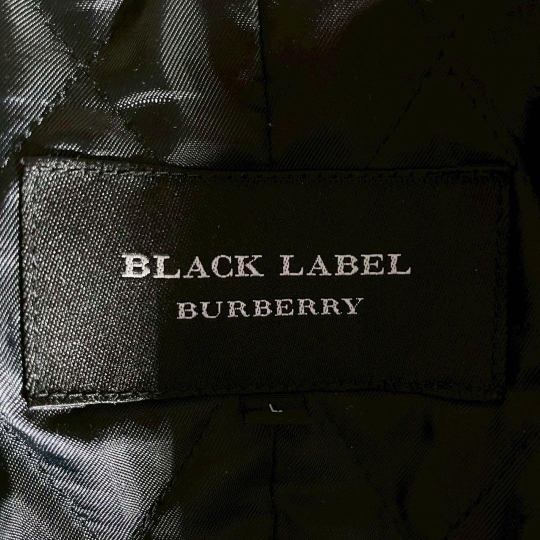 ①BURBERRY BLACK LABEL レザー切り替えジャケット スタジャン