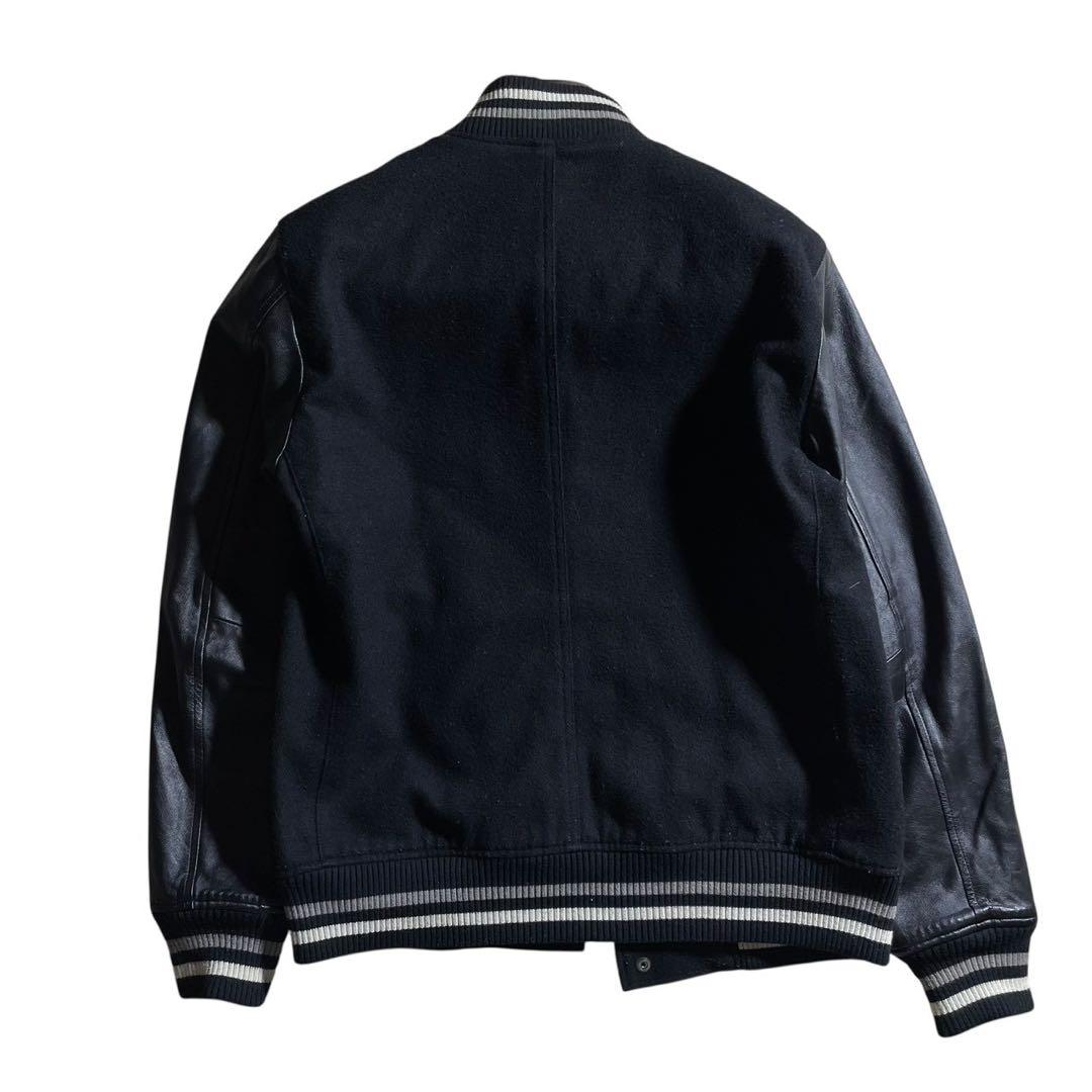 ①BURBERRY BLACK LABEL レザー切り替えジャケット スタジャン