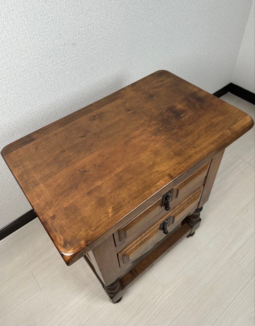 カントリースタイル 木製 サイドテーブル ベッドサイド チェスト ※i4※