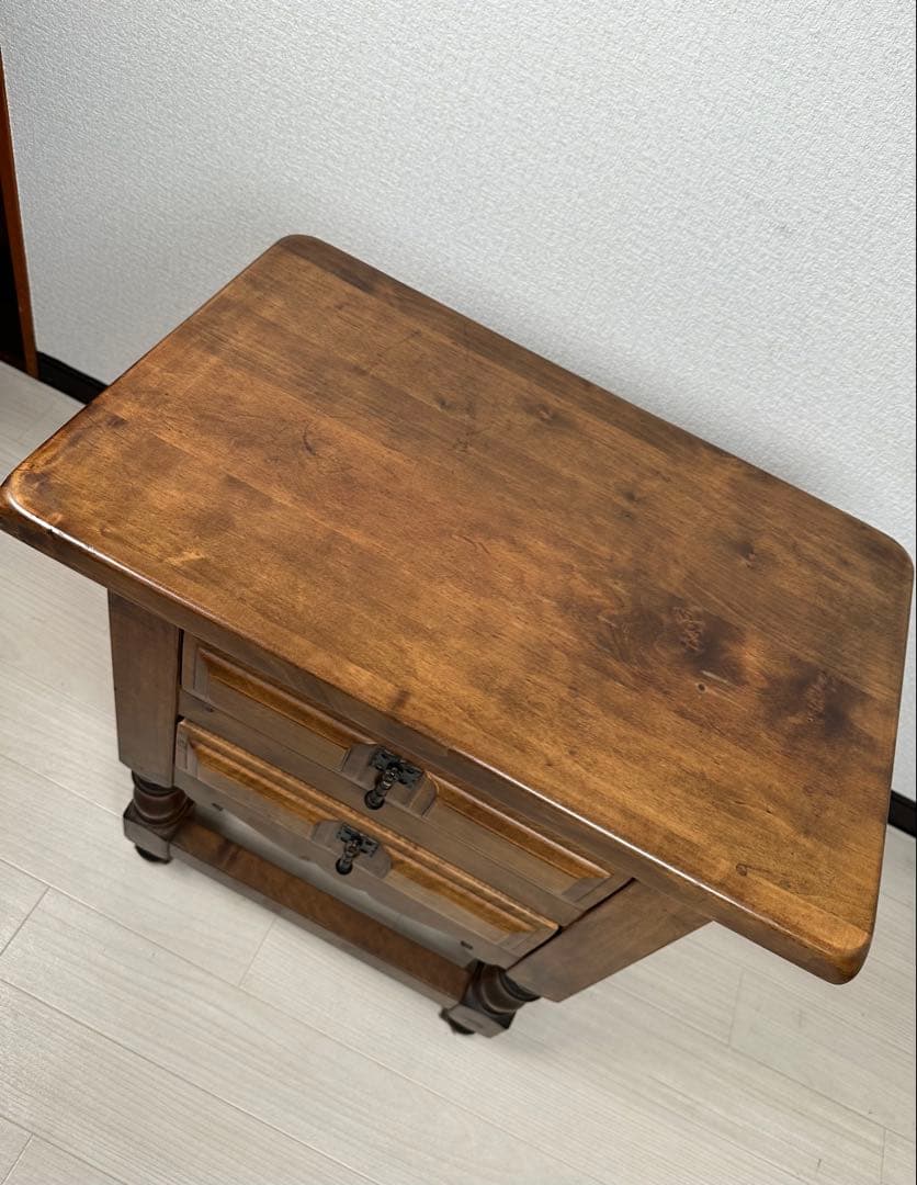 カントリースタイル 木製 サイドテーブル ベッドサイド チェスト ※i4※