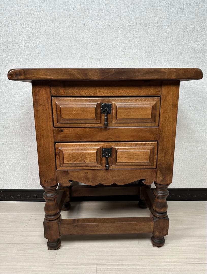 カントリースタイル 木製 サイドテーブル ベッドサイド チェスト ※i4※