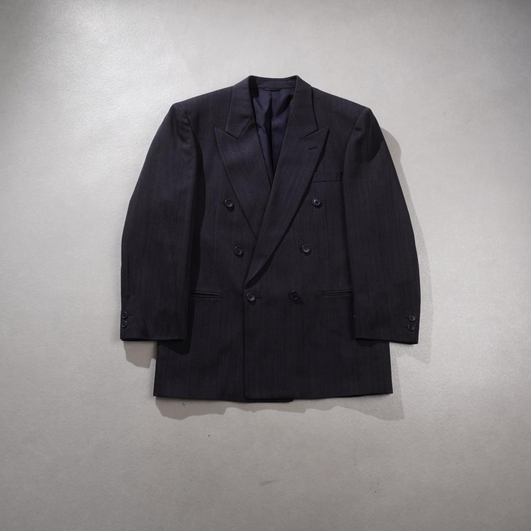 LANVIN ダブルセットアップスーツ フォーマル ダークグレー/EZ184