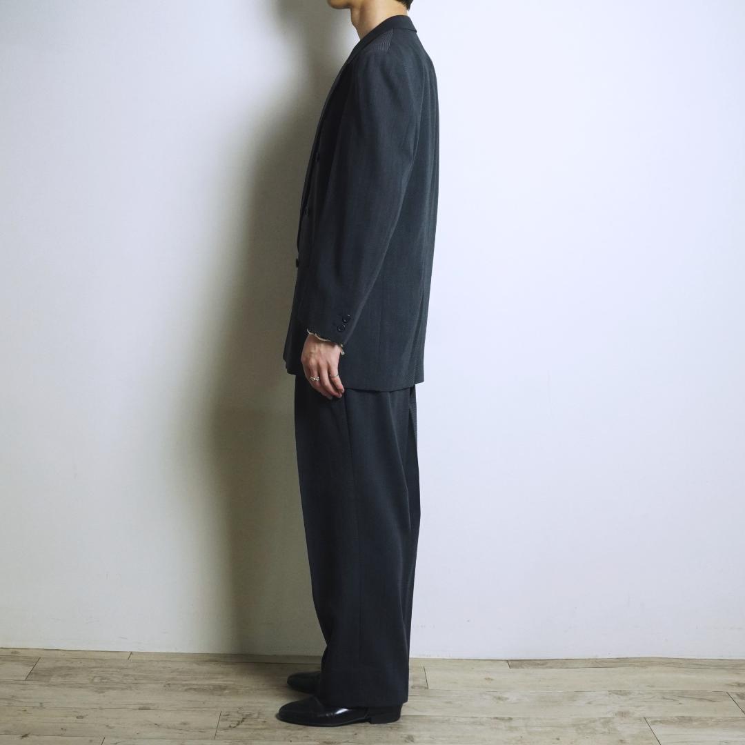 LANVIN ダブルセットアップスーツ フォーマル ダークグレー/EZ184