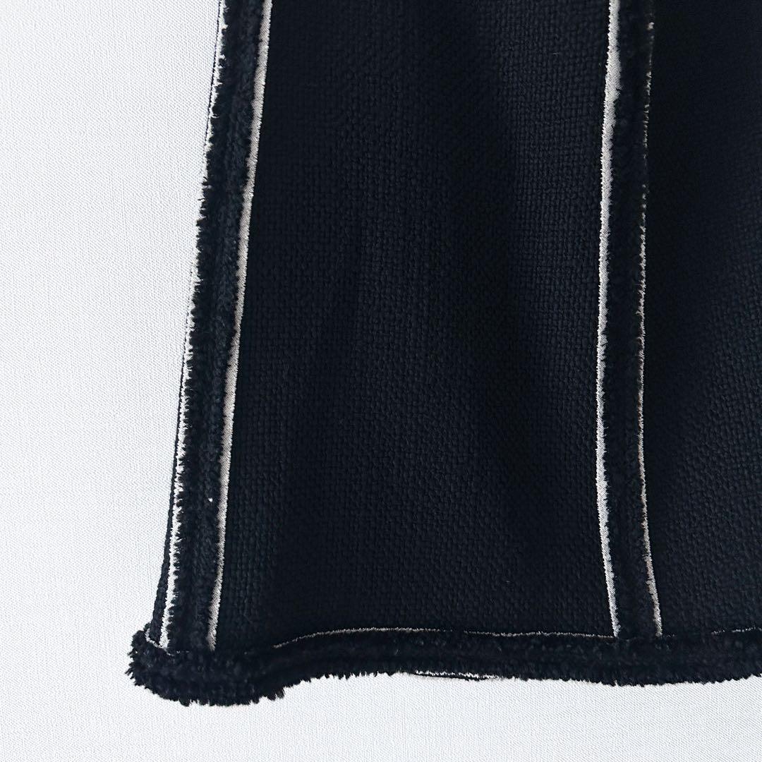 PRADA / ウール スカート フリンジ 黒 40 Aライン ブラック