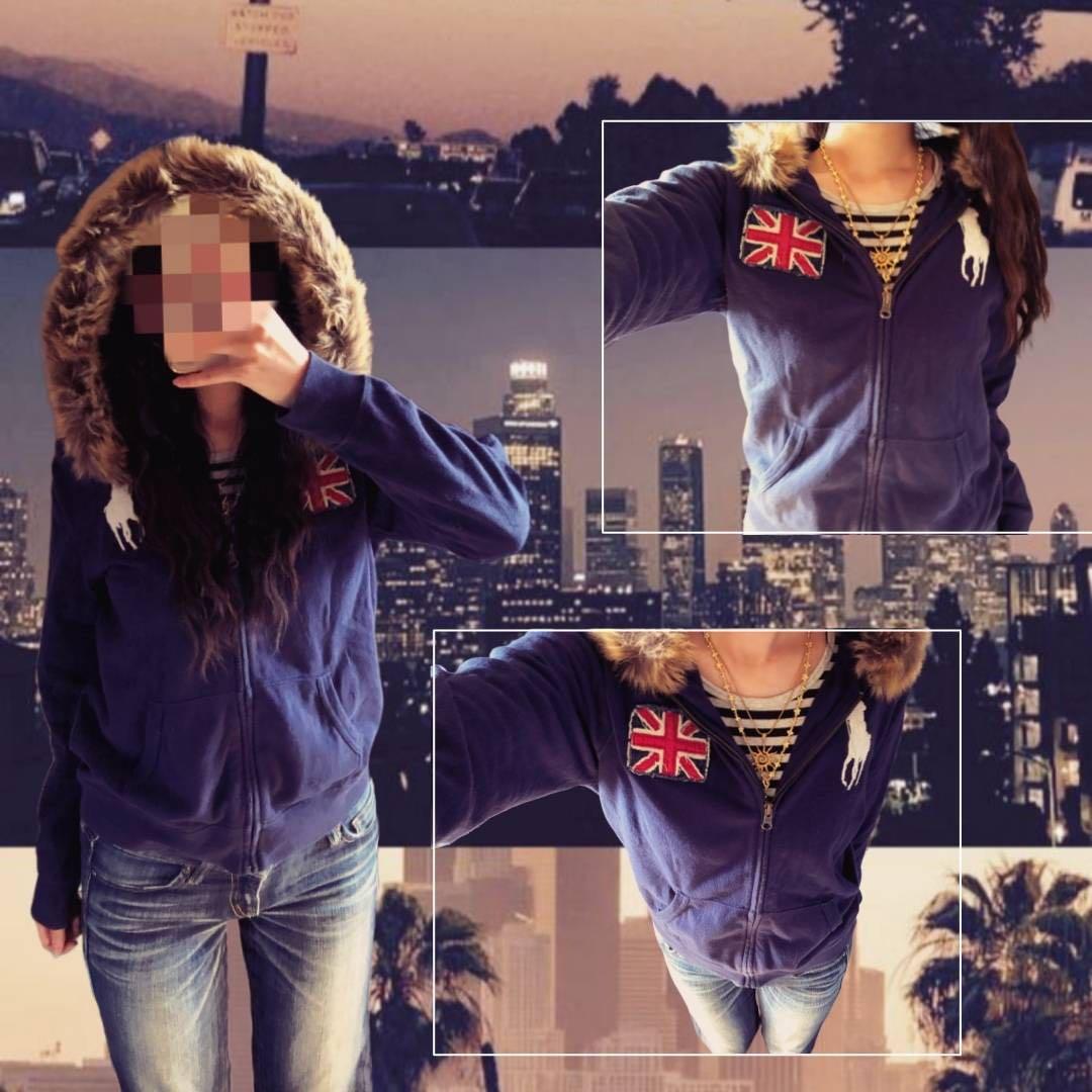 ラルフローレン ビッグポニー ジップパーカー ユニオンジャック リメイク Y2K