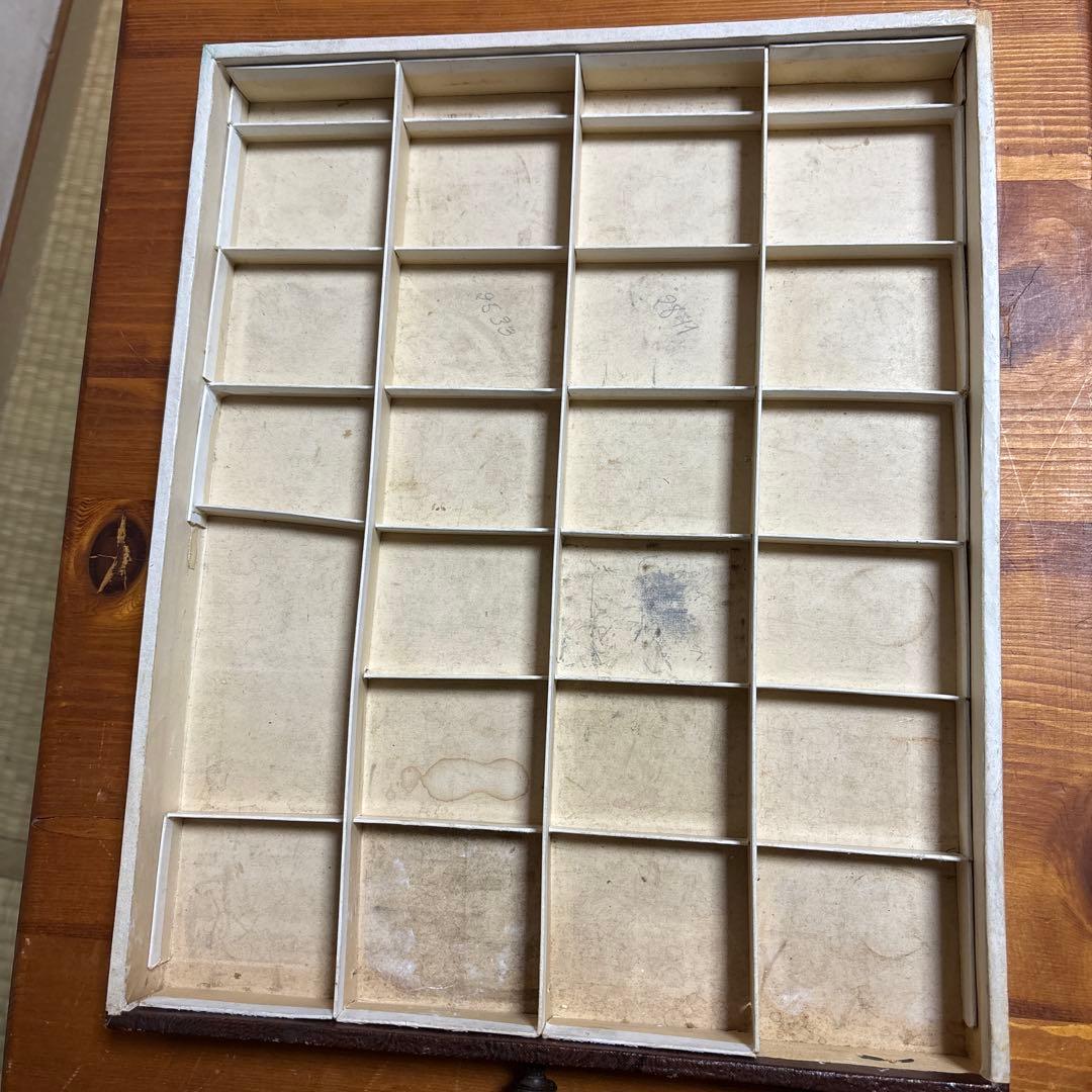 フランス　L.V. アンティーク　手芸屋糸什器　キャビネット　8段　引き出し