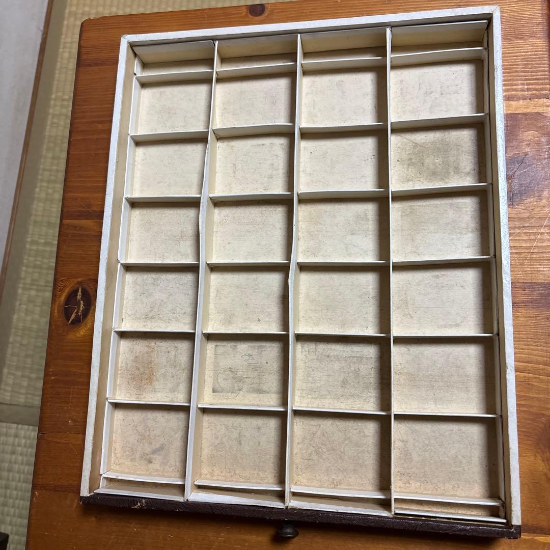 フランス　L.V. アンティーク　手芸屋糸什器　キャビネット　8段　引き出し