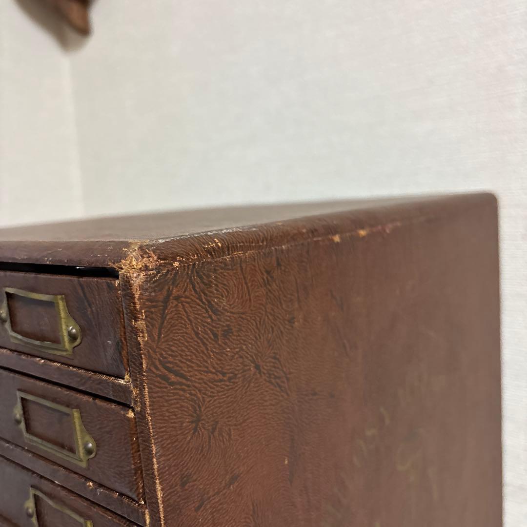 フランス　L.V. アンティーク　手芸屋糸什器　キャビネット　8段　引き出し