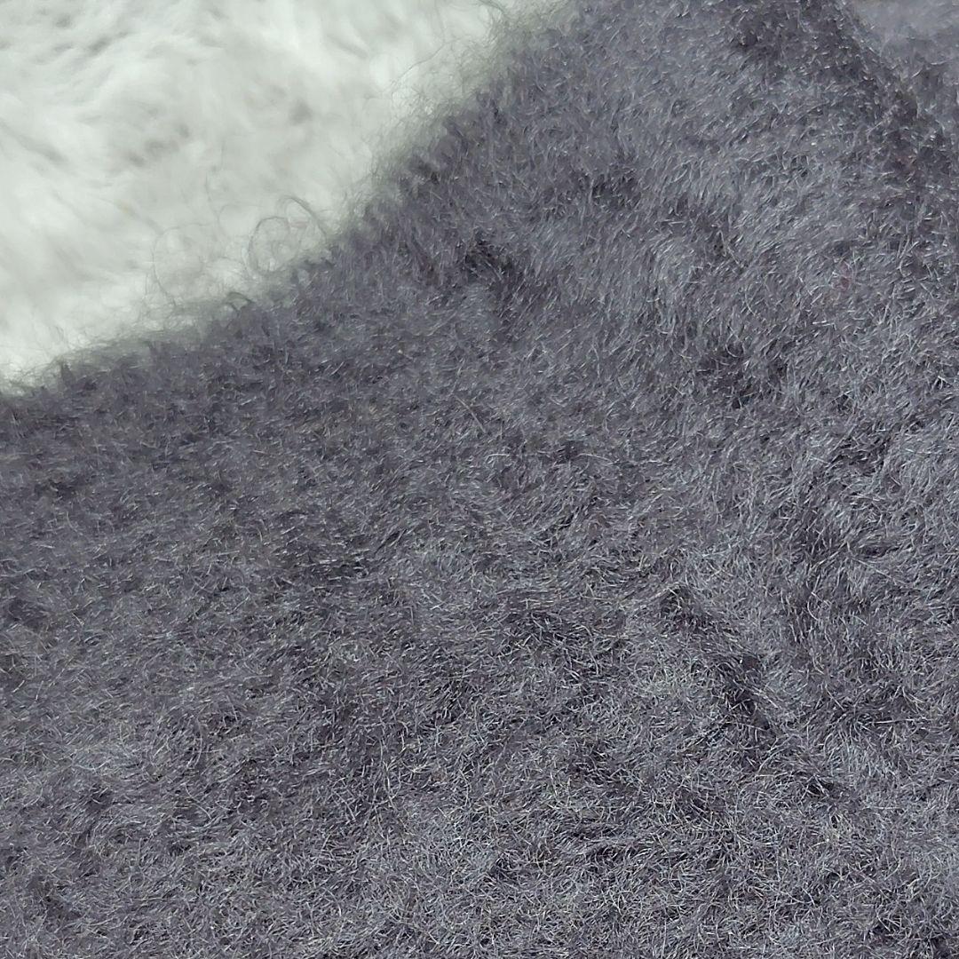 マンタスエスカライ 2024 モヘヤ ウール マフラー 大判グレー パープル