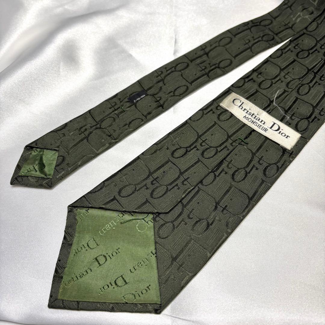 美品【クリスチャンディオール】ネクタイ シルク100% トロッター柄 オブリーク