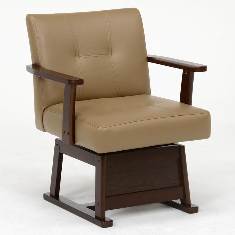 ベル　高級　肘あて付き　回転チェアー　高さ調節２段階 事務椅子　こたつ椅子