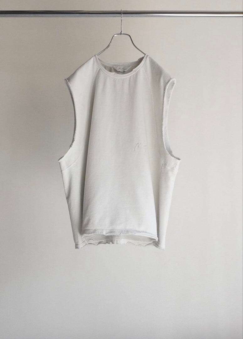 トップス ancellm SLEEVELESS AGING T-SHIRT