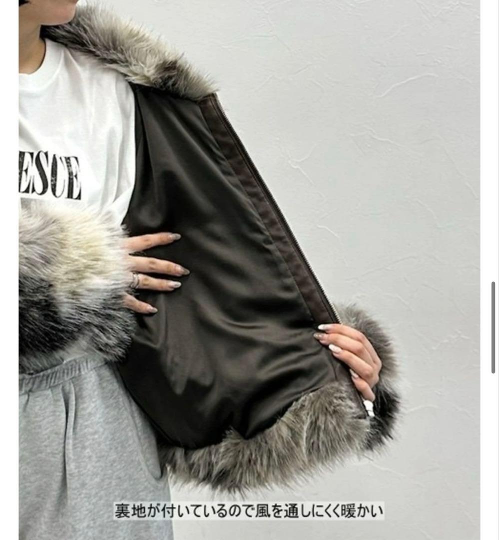 JEANASIS MIXカラーファーブルゾン グレー