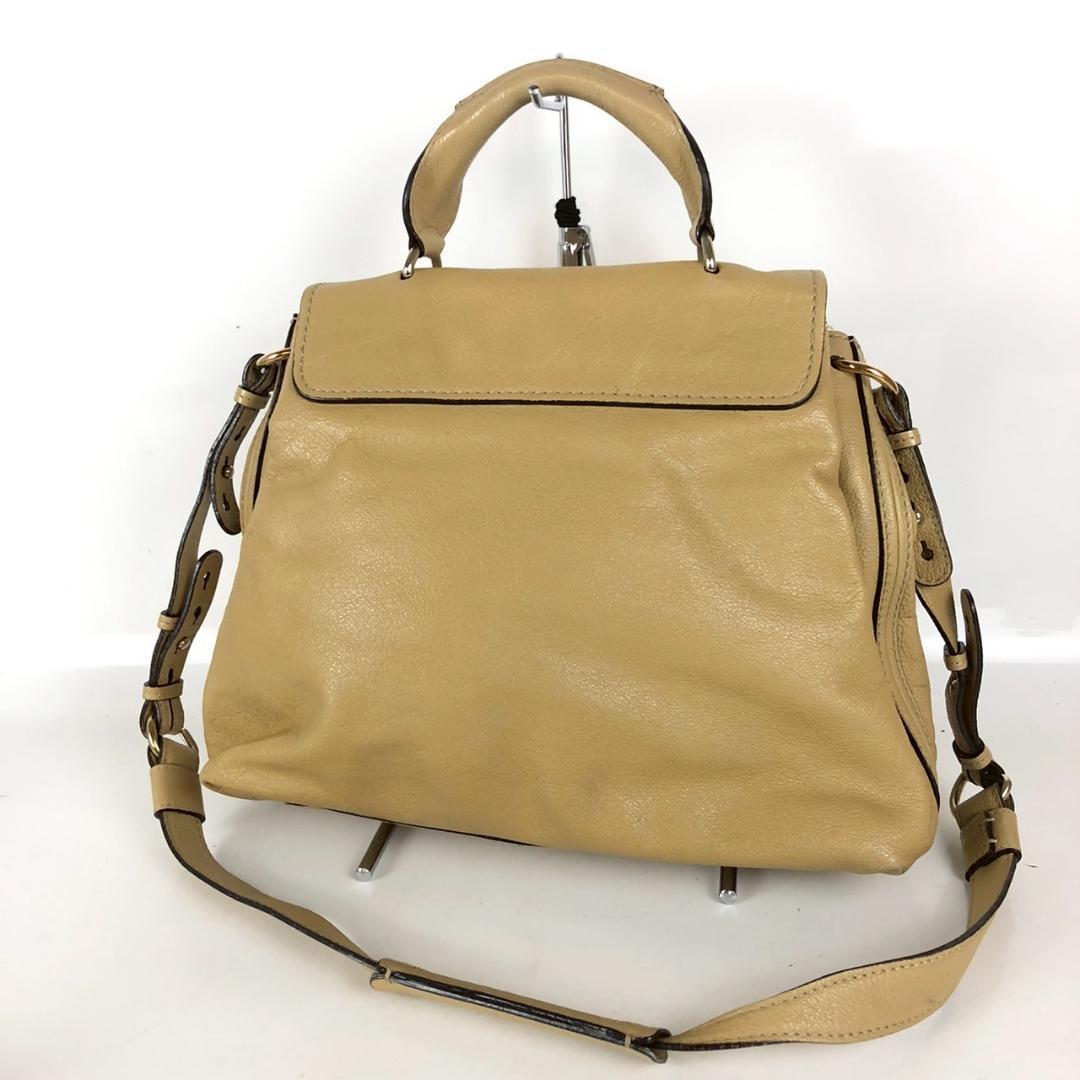 Chloé クロエ エルシー 2WAY レザーバッグ ベージュ ゴールド金具