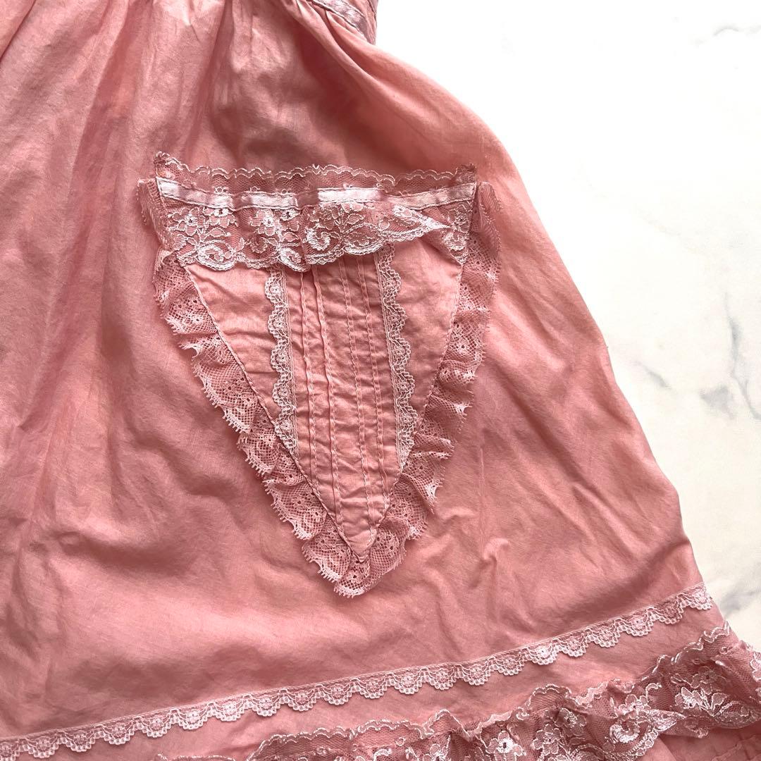 未使用✳︎希少 non non dorl フリルエプロン ピンク レース