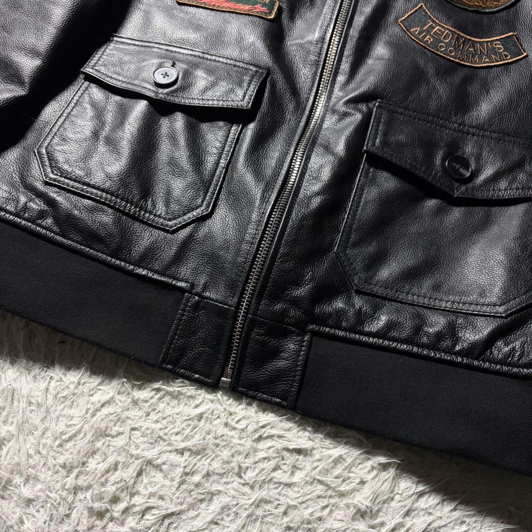 ヨ*ン様 美品■TEDMAN フライトジャケット　 G-1 襟ボア　ブラック　本